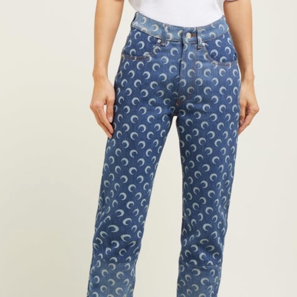 Marine Serre Crescent Moon Jeans - Picture 1 of 6